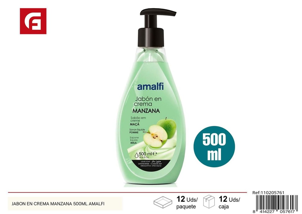 Jabón en crema de manzana 500ml Amalfi