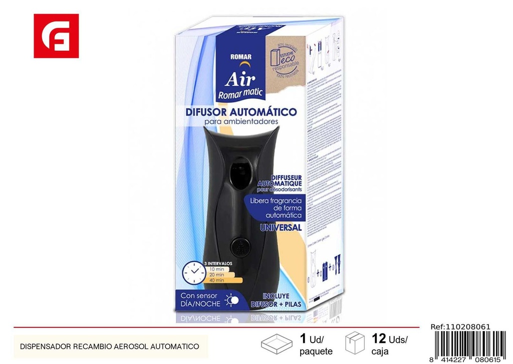 Dispensador de aerosol automático con recambio