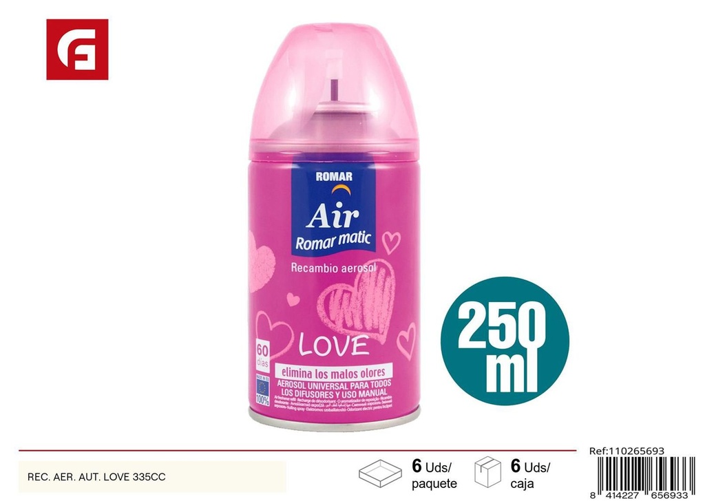 Aire fresco aroma love 335cc - Ambientador para auto