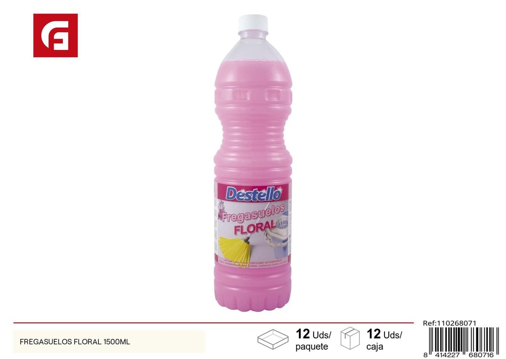 Fregasuelos floral 1500ml para limpieza de suelos