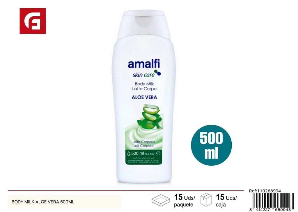 Body milk crema hidratante con aloe vera 500ml