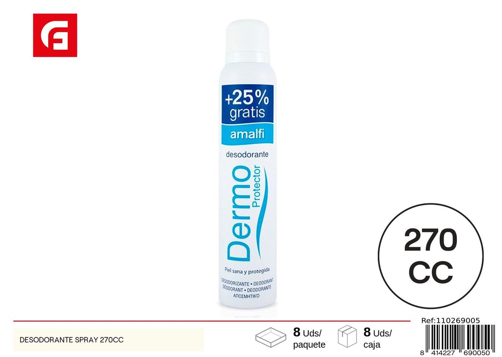 Desodorante spray 270 cc - Productos de cuidado personal