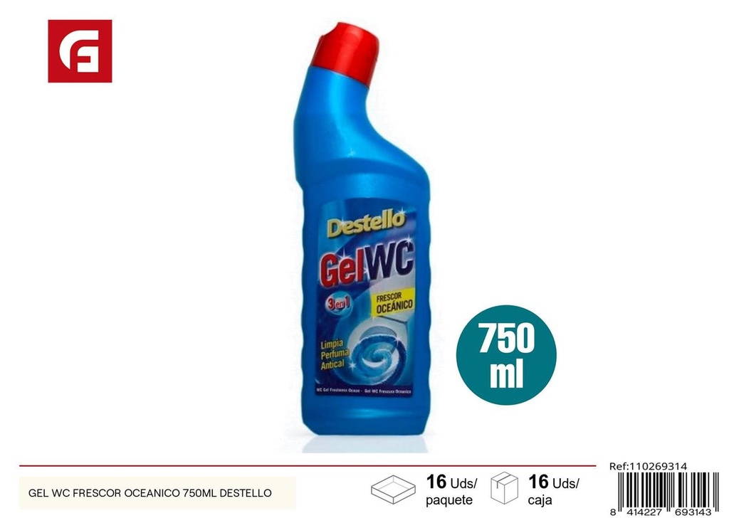 Gel WC frescor oceánico 750ML - Productos de limpieza y limpiadores de baño