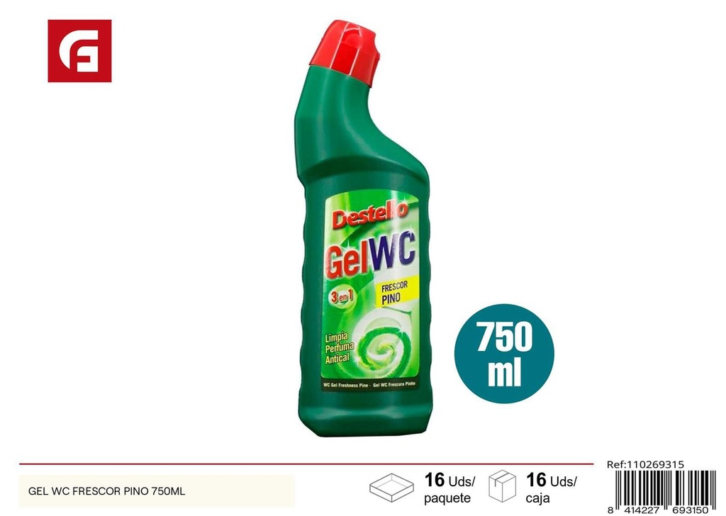 Gel WC frescor pino 750ml para limpieza