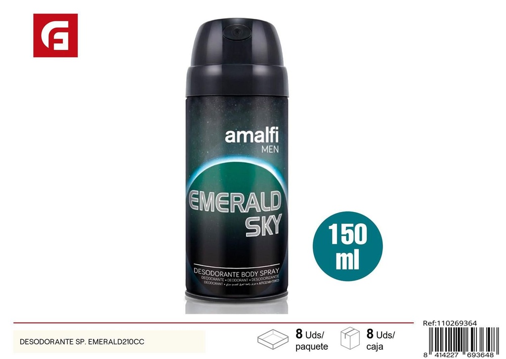 Desodorante spray esmeralda 210cc para higiene personal