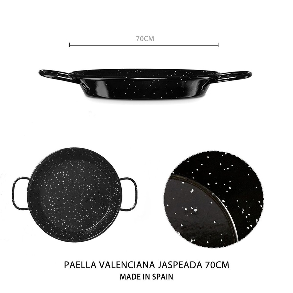 Paella valenciana jaspeada 70cm para cocina y fiestas