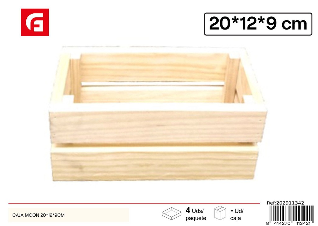 Caja de madera Moon 20x12x9 cm - Decoración del hogar