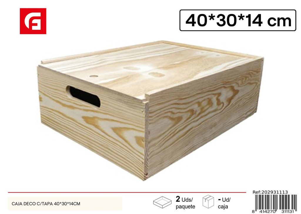 Caja de decoración con tapa 40x30x14cm