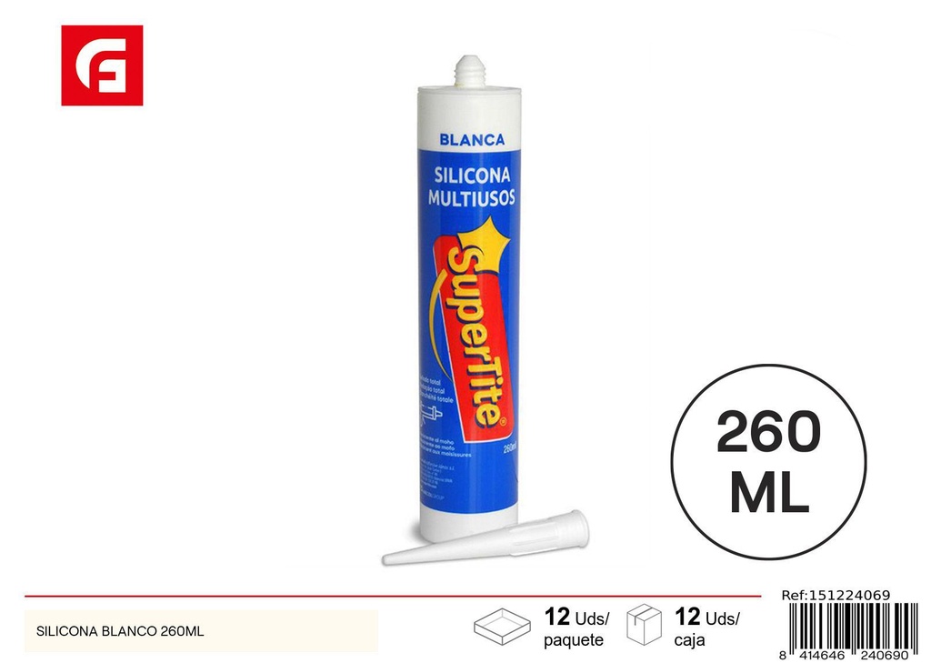 Silicone blanco 260ML - Materiales de manualidades