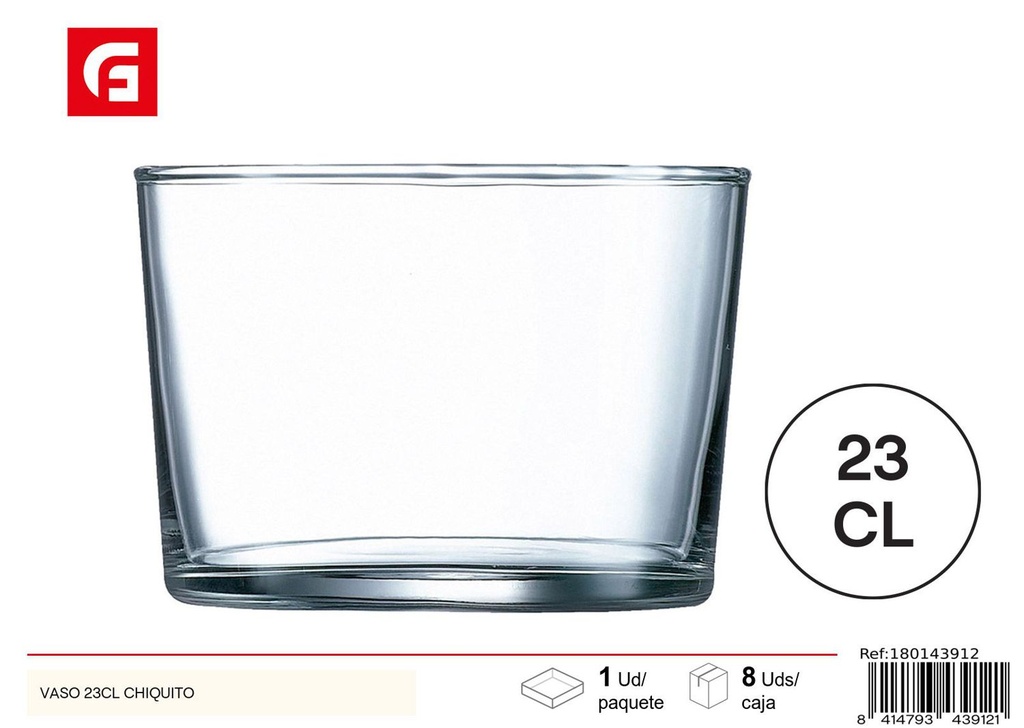 Vaso de vidrio de 23 cl - Vajilla de vidrio