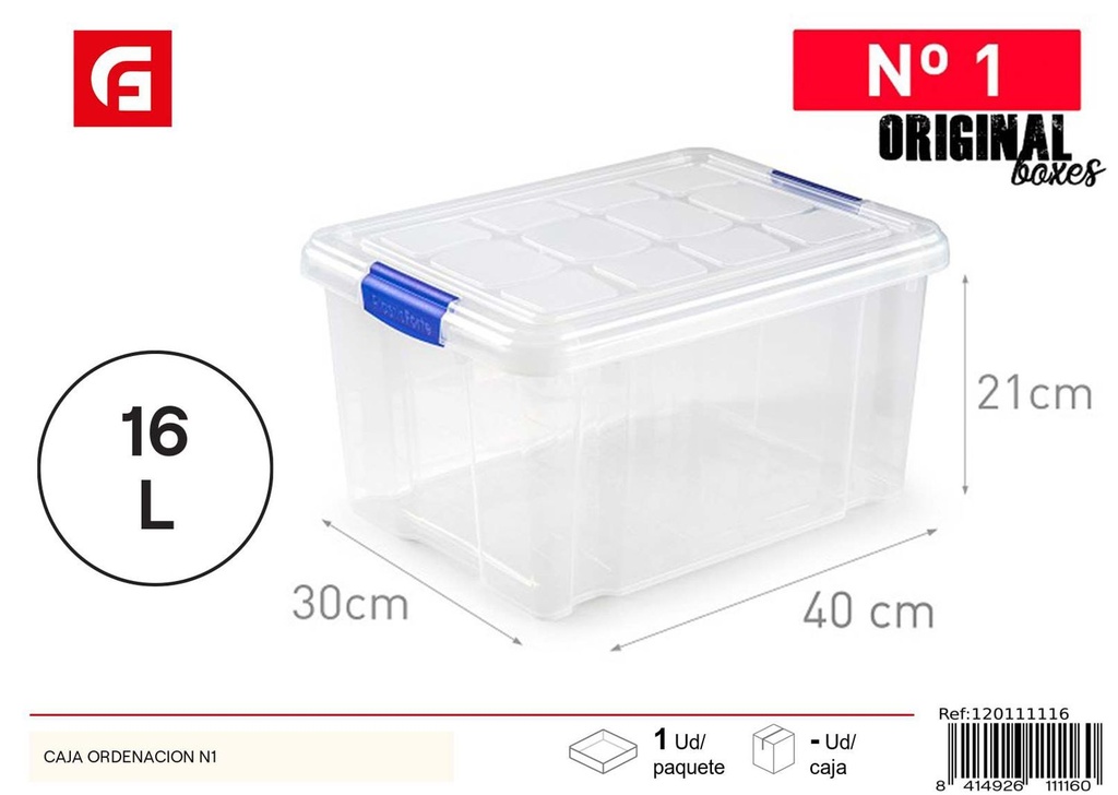 Caja de ordenación N1 16L - Almacenamiento en casa