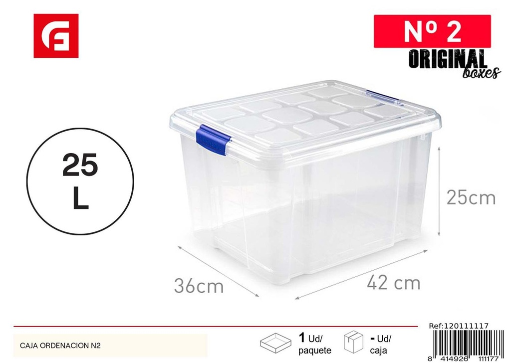 Caja de plástico 25L número 2 42cm*36*25 - Almacenamiento de plástico