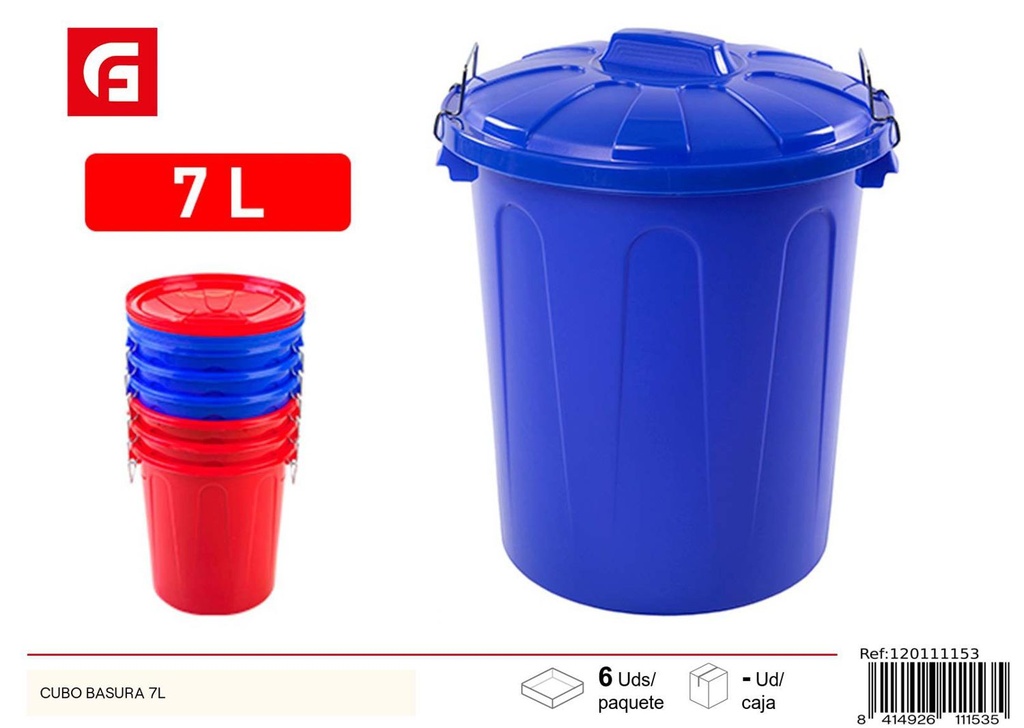 Cubo de basura 7L - Plástico de uso doméstico