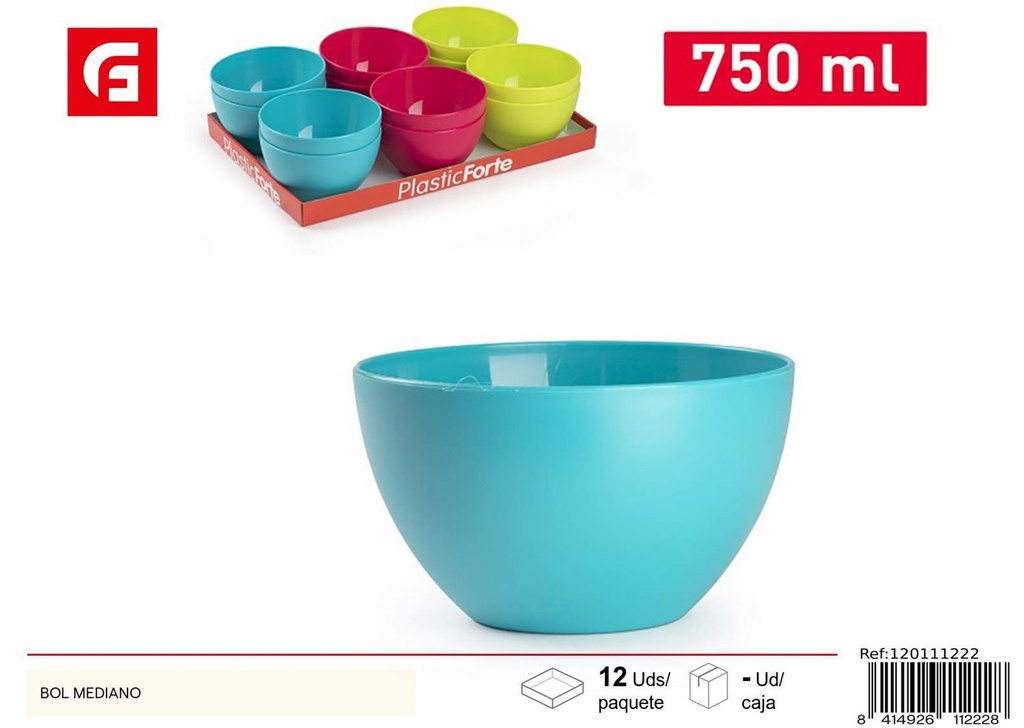 Bol mediano de plástico de 750 ml - Utensilios de cocina