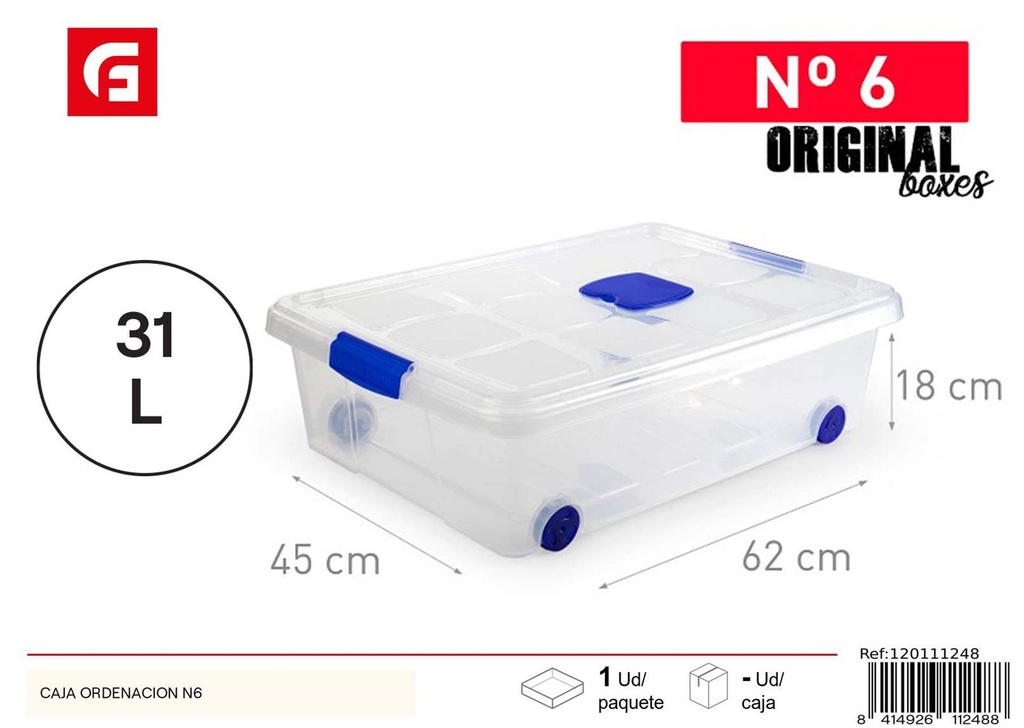 Caja de Ordenación N6 31L 62x45x18 cm - Almacenamiento