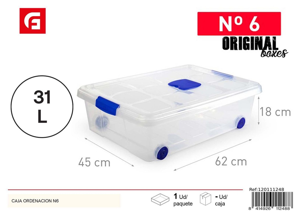 Caja de ordenación N6 para almacenamiento del hogar