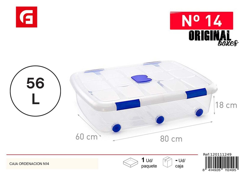 Caja de organización de plástico N14 para almacenamiento