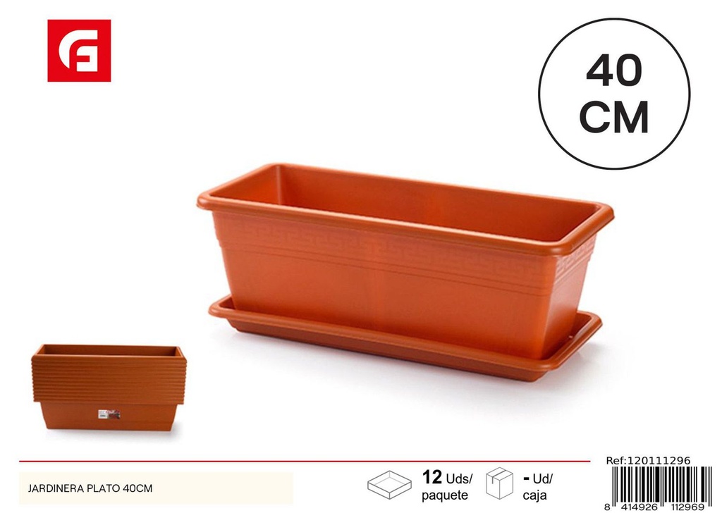 Jardinera de 40cm con plato - Accesorios para plantas