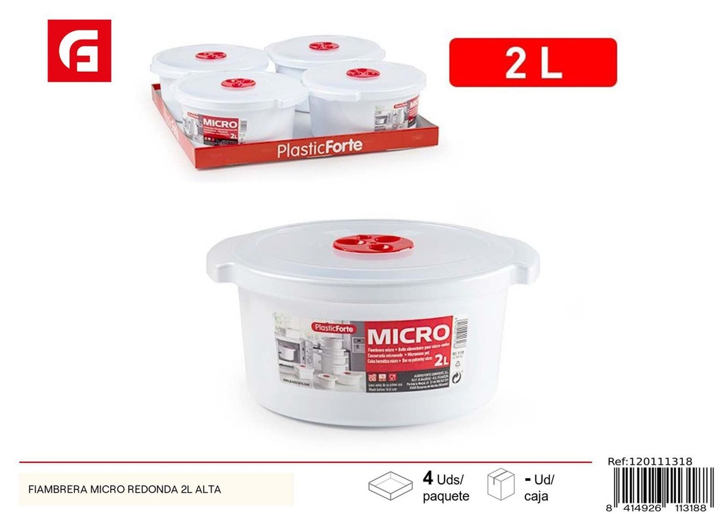 Fiambres Micro Redonda 2L Alta - Utensilios de cocina