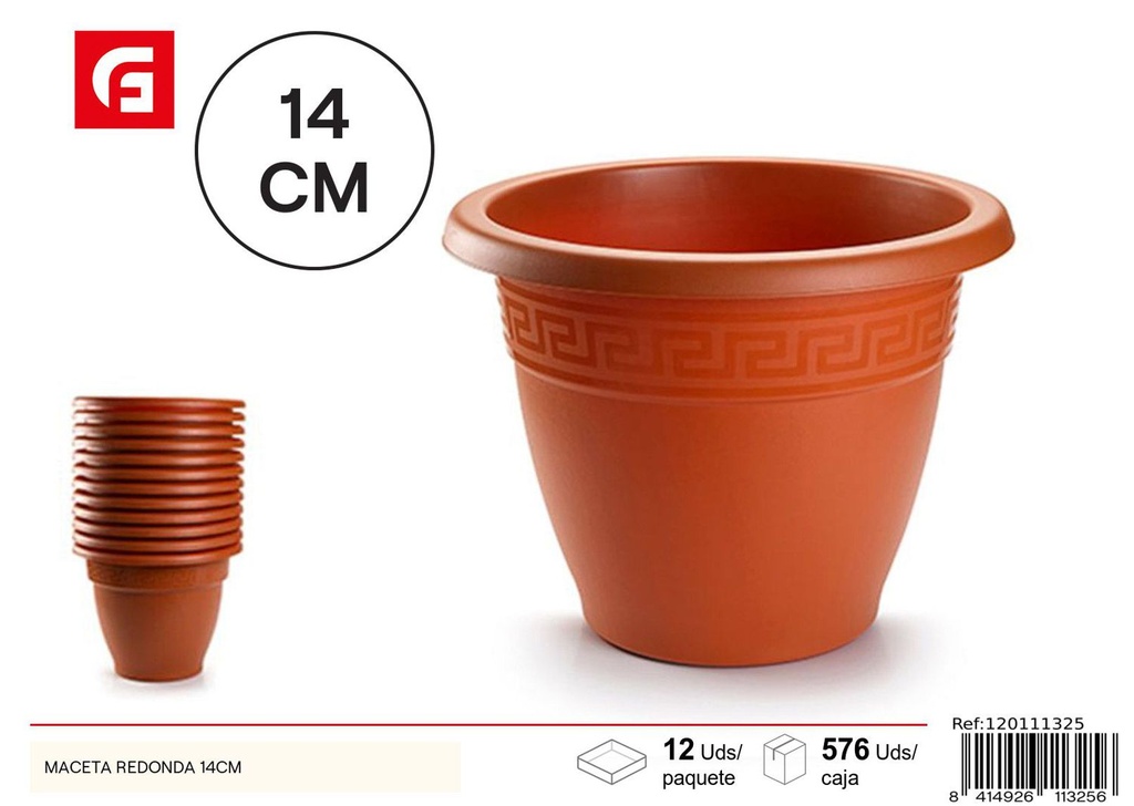 Maceta redonda 14cm para plantas