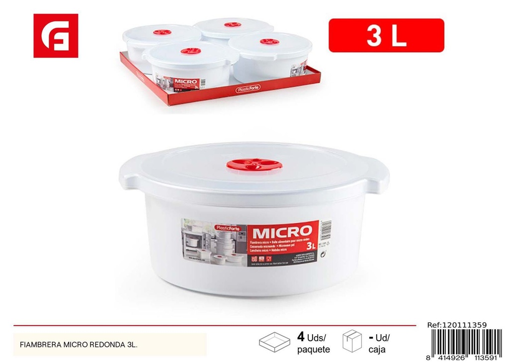 Fiambre en microondas de 3L - Utensilios de cocina de plástico