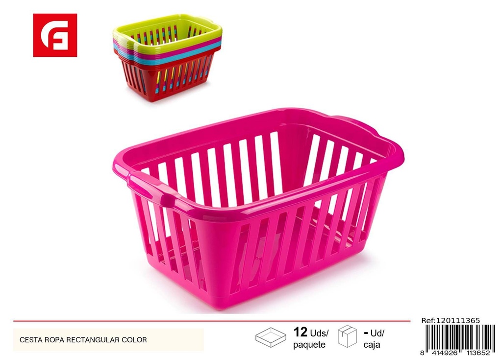 Cesta de ropa rectangular color - Artículos de hogar