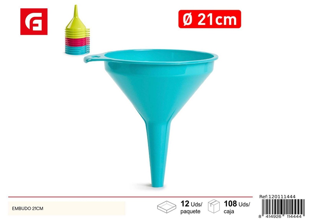 Embudo 21cm de plástico para cocina