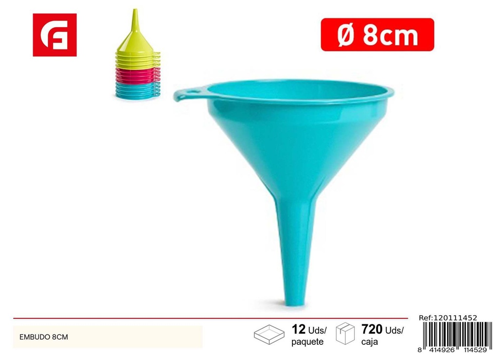 Embudos de plástico 8 cm - Utensilios de cocina