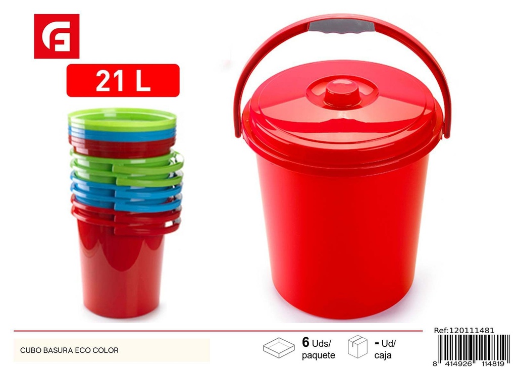 Cubo de basura eco color - Artículos de plástico