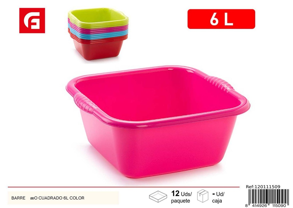 Barreno cuadrado de plástico 6L - Utensilios de limpieza