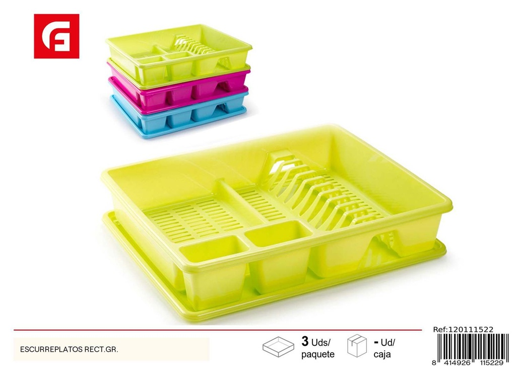 Escurridor de platos recto de plástico - Organizador de cocina