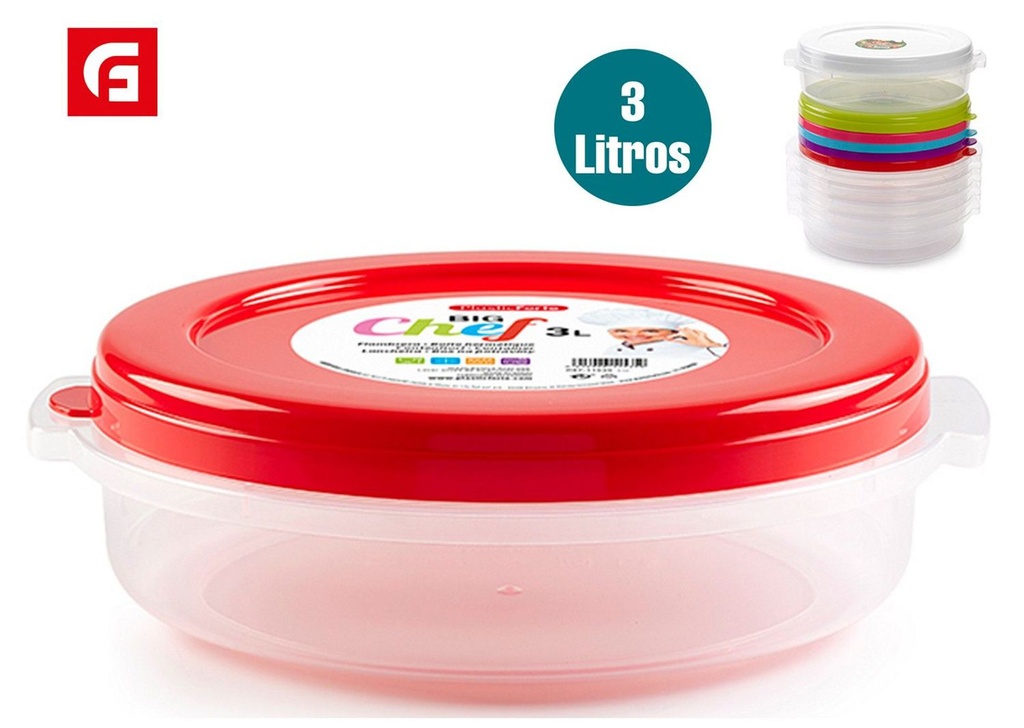 Fiambrera redonda 3L - Contenedores de alimentos y almacenamiento