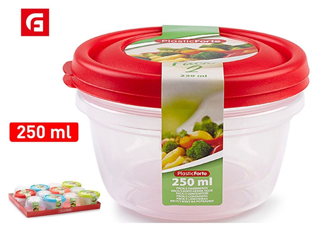 Set de 2 fiambreras redondas 250ML - Utensilios de cocina