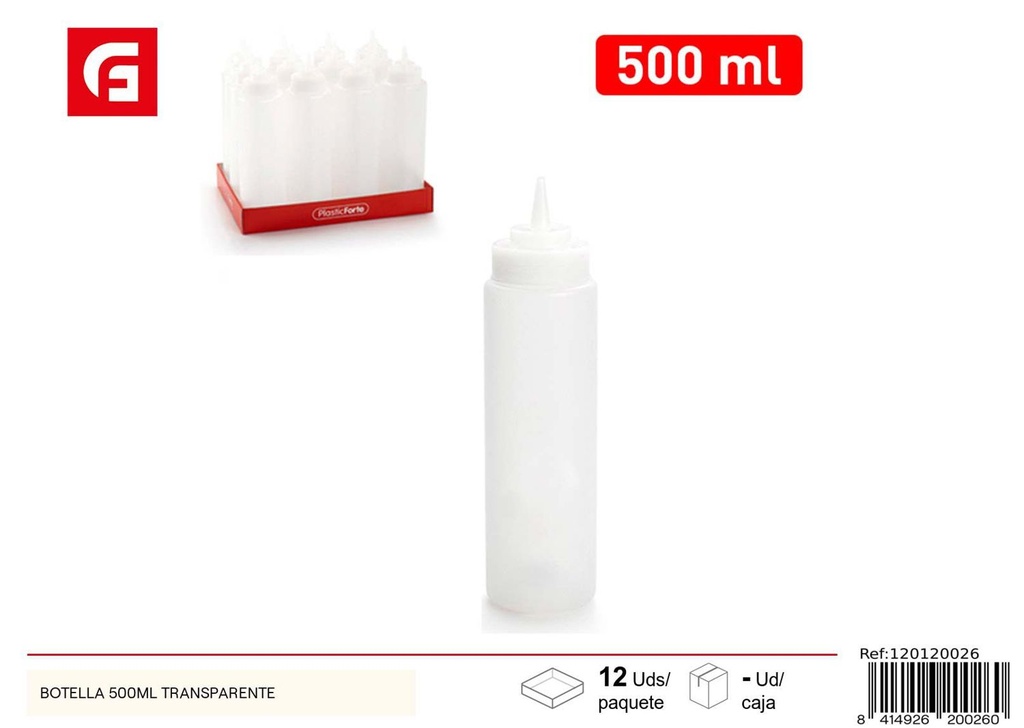 Botella 500 ml transparente - Utensilios de cocina