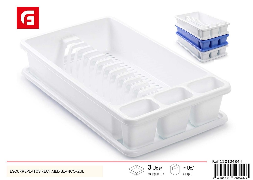 Escurridor de platos rectangular color blanco - Accesorios de cocina