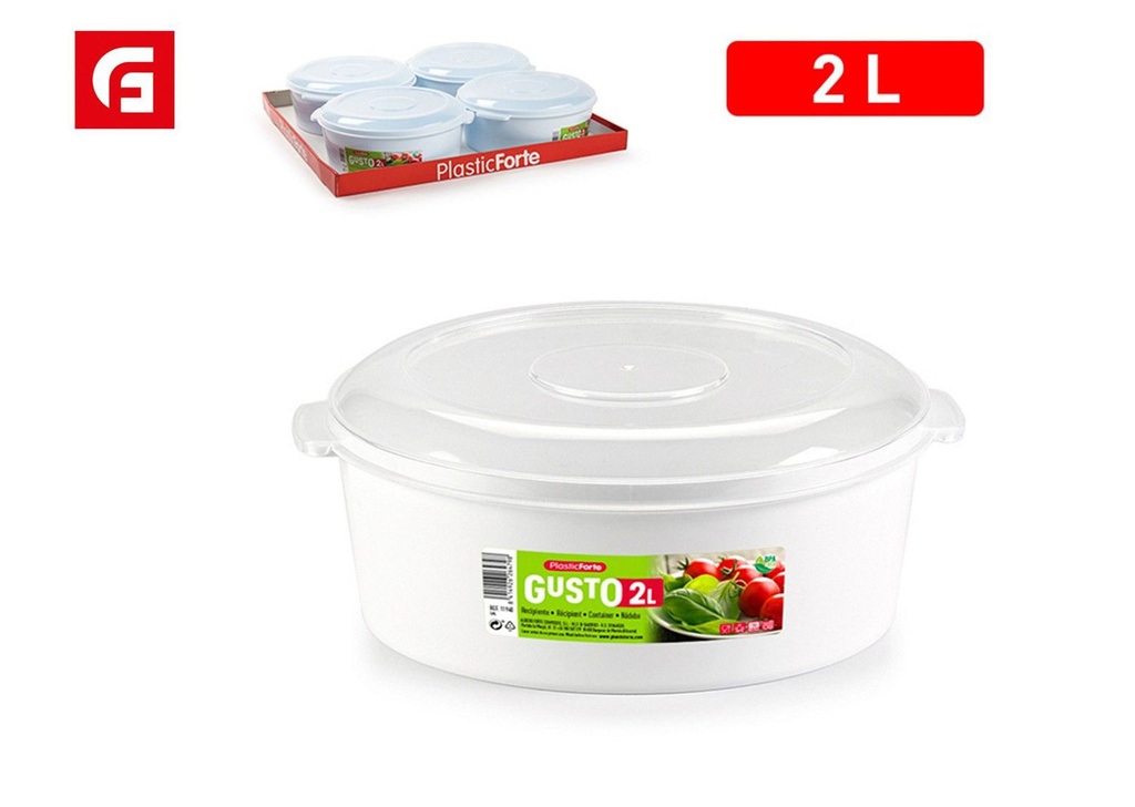 Fiambrera plástico gusto 2L para cocina