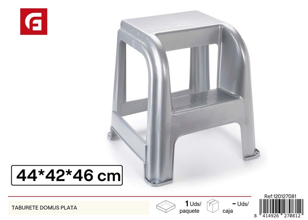 Cubo de basura de pedal domus plata - Recipientes de plástico para el hogar