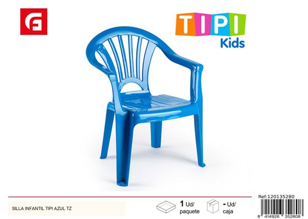 Silla infantil Tipi azul de plástico