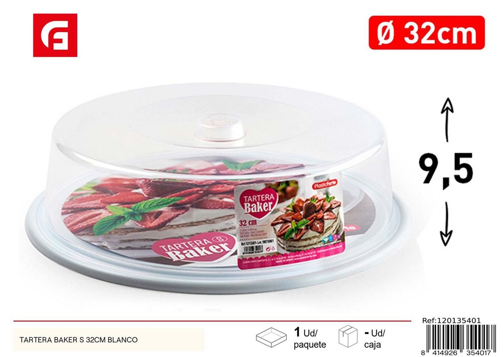 Tartera Baker S 32 cm blanca - Accesorios de cocina