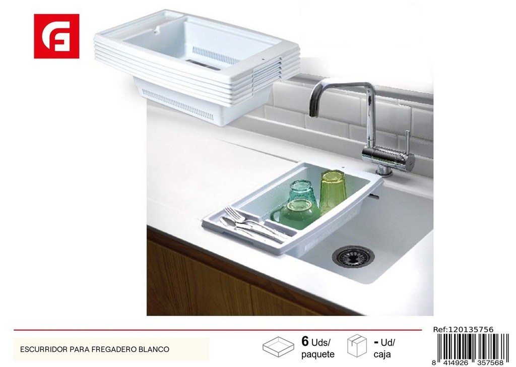 Escurridor para fregadero blanco - Utensilios de cocina