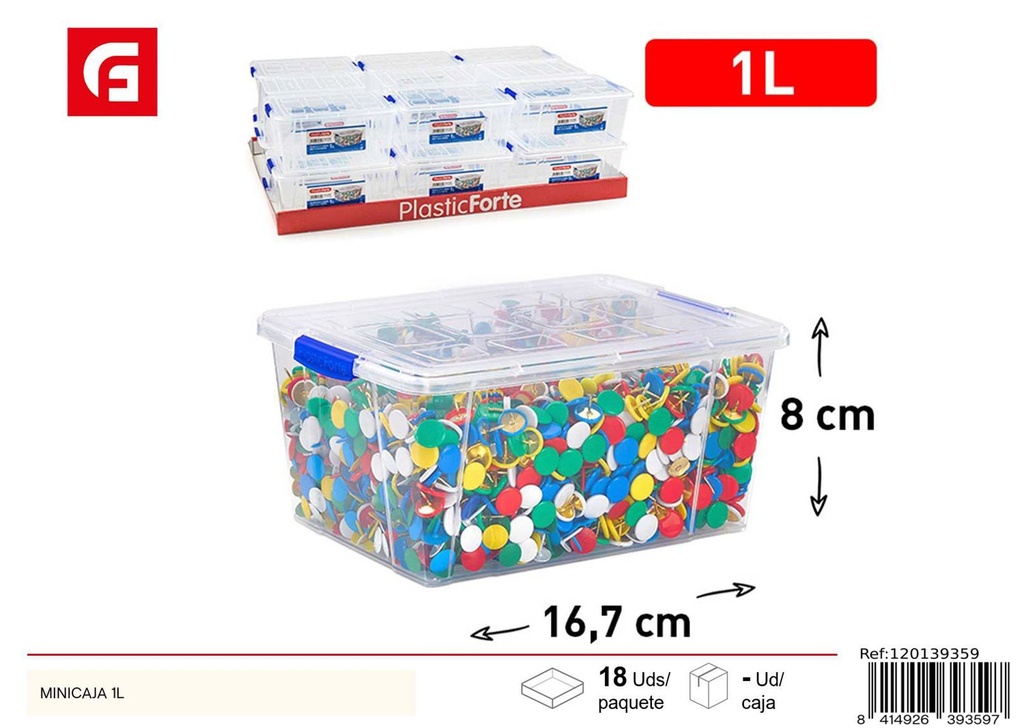 Minicaja de plástico 1L para almacenamiento