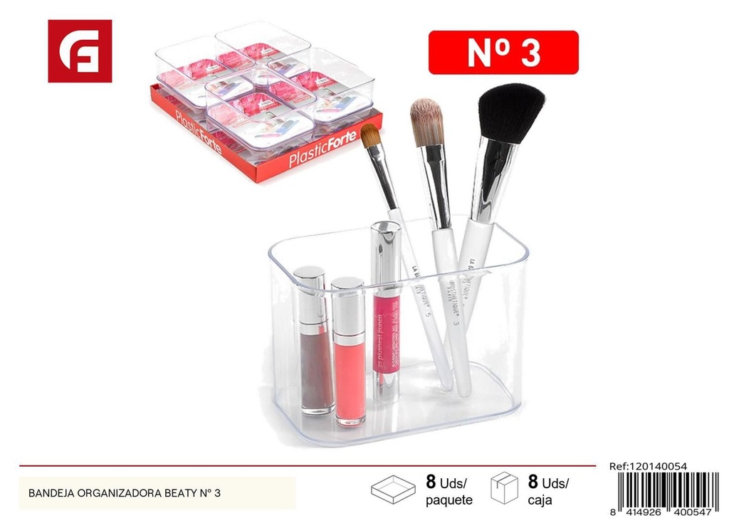 Bandeja organizadora de maquillaje Nº3 para belleza