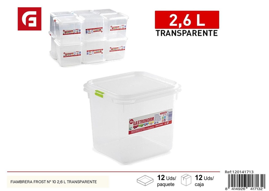 Fiambrera transparente Frost nº 10 2.6 litros