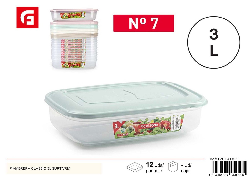 Fiambre Classic 3 L surtido - Contenedor de plástico para alimentos