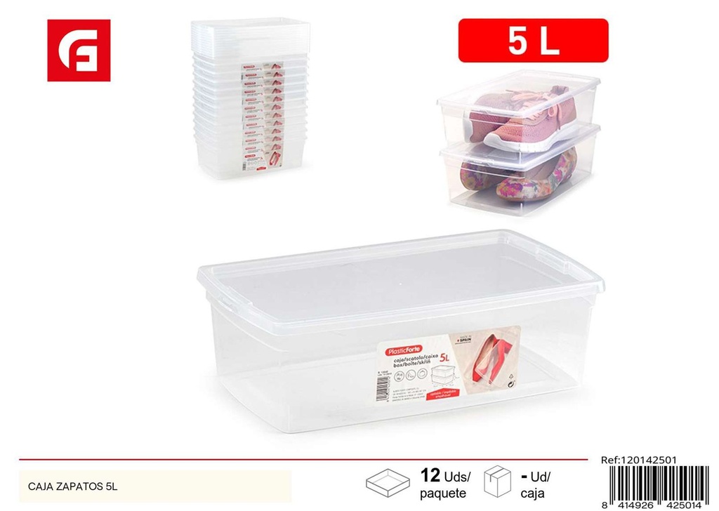 Caja de zapatos de plástico 5L - Accesorios de organización