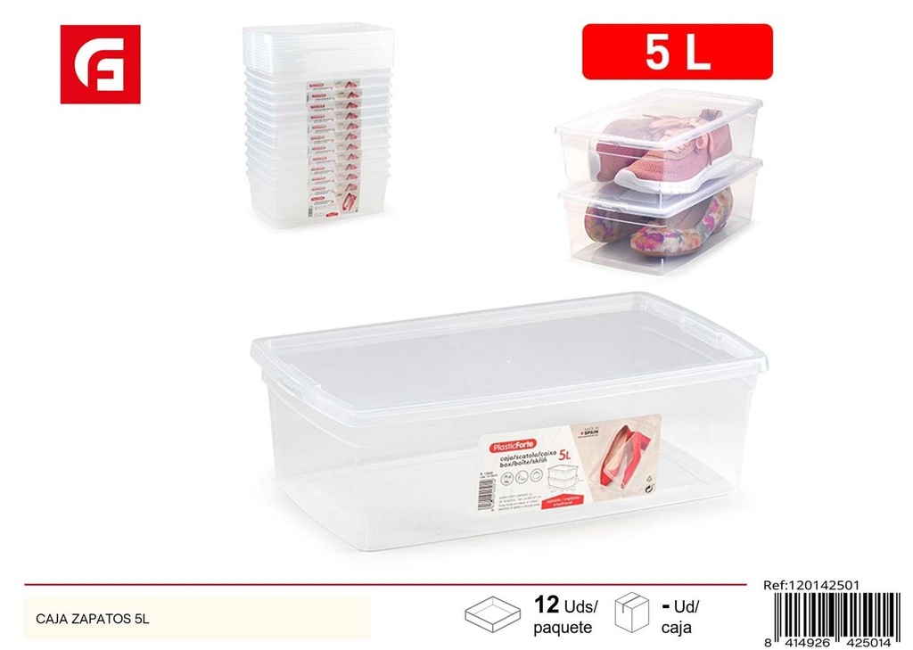 Caja de zapatos de plástico 5L - Accesorios de organización