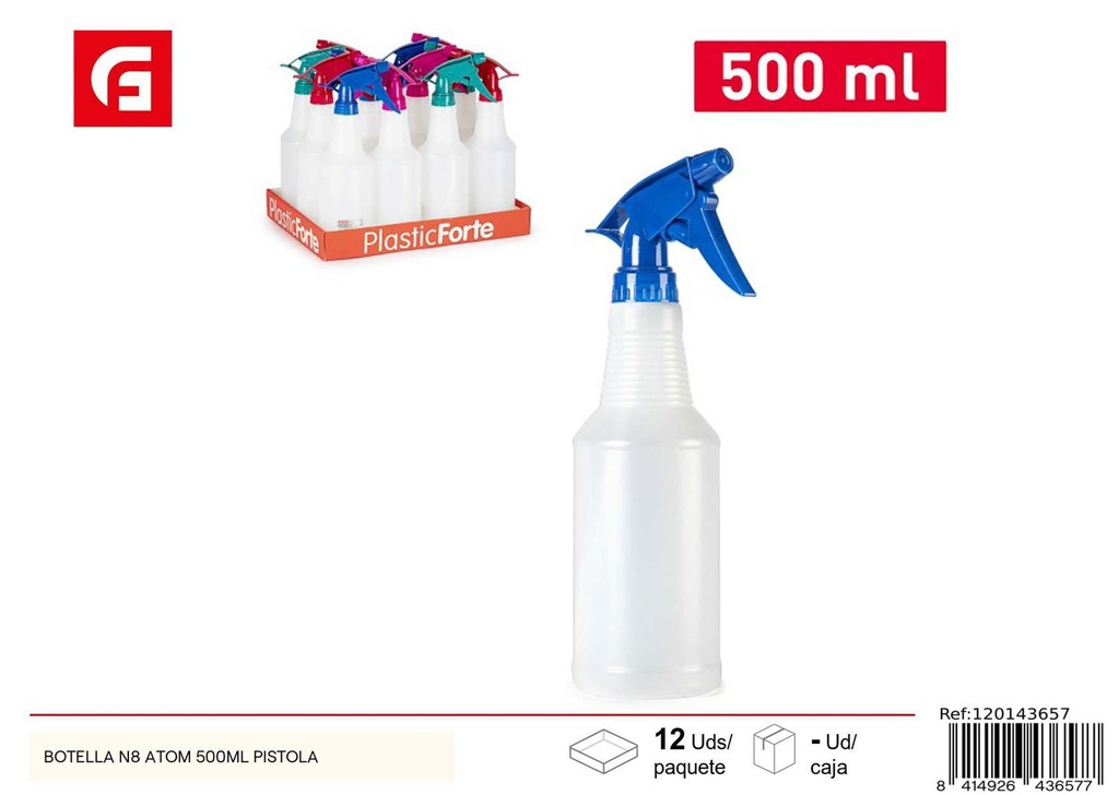 Botella atomizadora de plástico 500 ml - Pulverizador multiusos