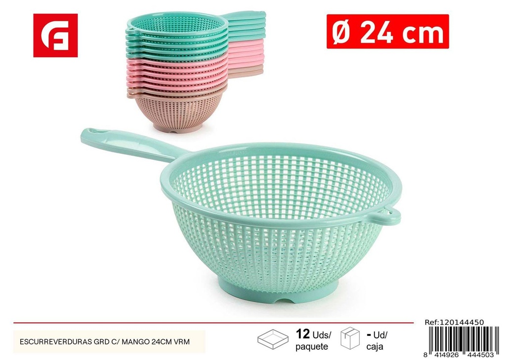 Escurridor de verduras grande con mango 24 cm - Utensilios de cocina