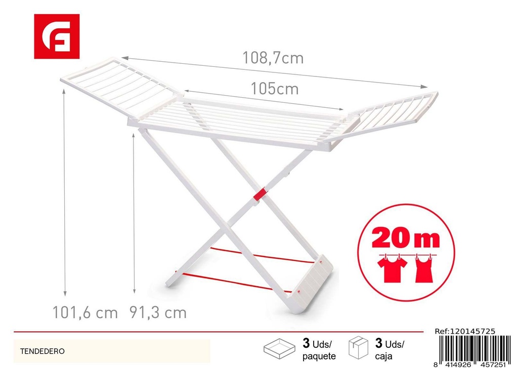 Tendedero 105-108.7cm - Accesorios de limpieza
