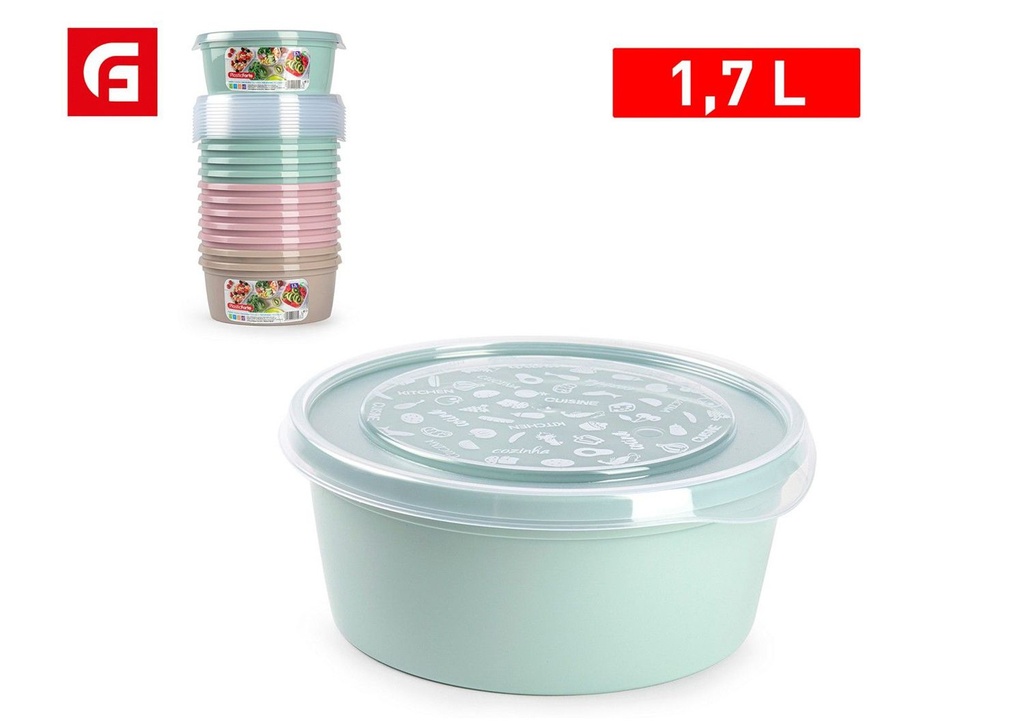 Fiambrera básica roja 1.7L surtido VRM combinada - Utensilios de cocina de plástico